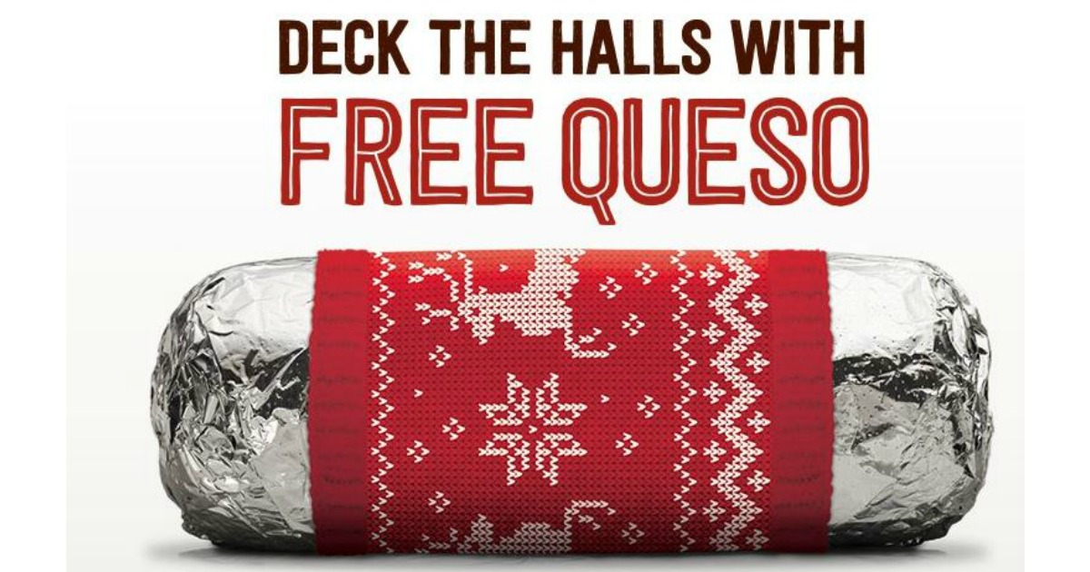 FREE QUESO Chipotle With Entree Purchase 12/12 Only! MWFreebies