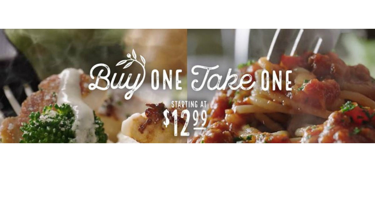 It S Back Buy 1 Take 1 Entrees Olive Garden Limited Time