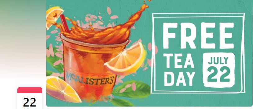 FREE 32 Oz Iced Tea @ McAlister's Deli On 7/22! - MWFreebies