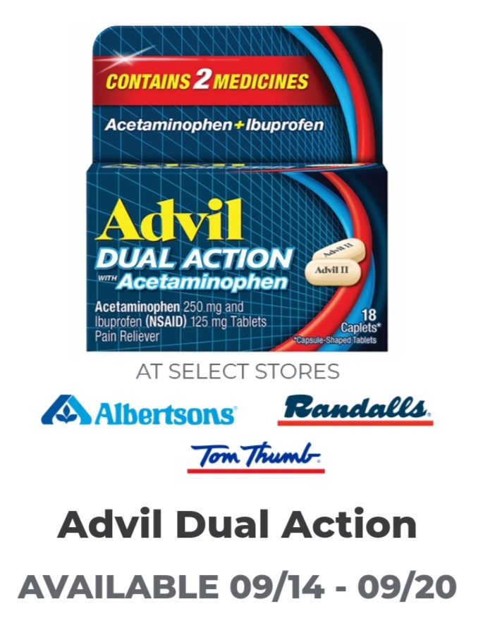 FREE Advil Dual Action at Albertsons, Randalls & Tom Thumb! (freeosk ...