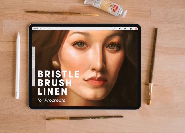 Free Sadie Lew Bristle Brush Linen Procreate Brush Mwfreebies 