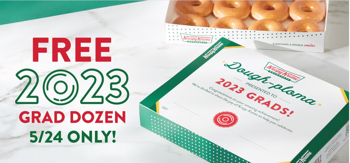 FREE Krispy Kreme Dozen Doughnuts For Graduating Students! MWFreebies