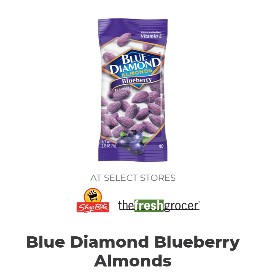 FREE Blue Diamond Blueberry Almonds At ShopRite & the fresh grocer